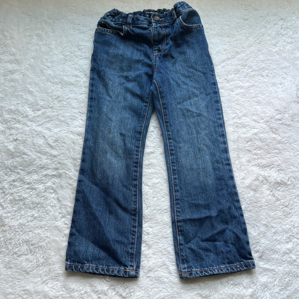 The Childrens Place Boys Blue Bootcut Jeans Medium Wash Size 5T Adjustable Waist